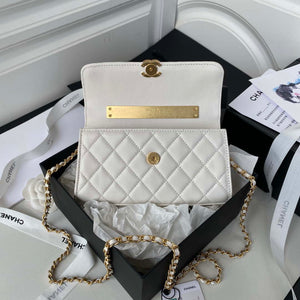 Chanel AP2946 Phone Holder Clutch with Chain Lambskin White - Default Title - View 7