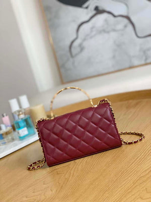 Chanel AP2946 Phone Holder Clutch with Chain Lambskin Wine Red - Default Title - View 2