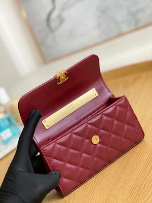 Chanel AP2946 Phone Holder Clutch with Chain Lambskin Wine Red - Default Title - View 8