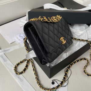 Chanel AP3019 Small Flap Bag WOC Calfskin Phone bag Black - Default Title - View 6