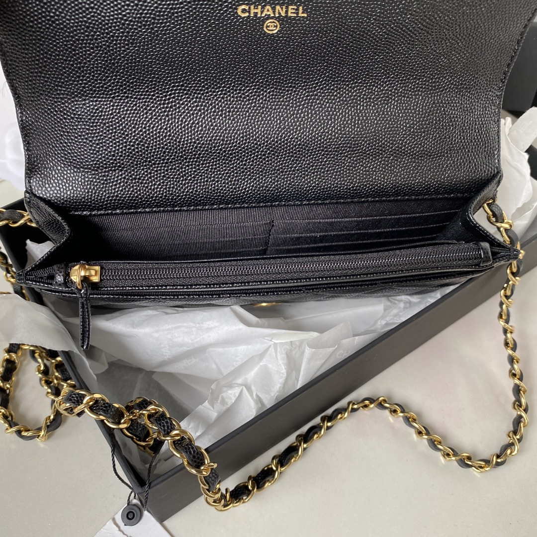 Chanel AP3019 Small Flap Bag WOC Calfskin Phone bag Black - Default Title - View 8