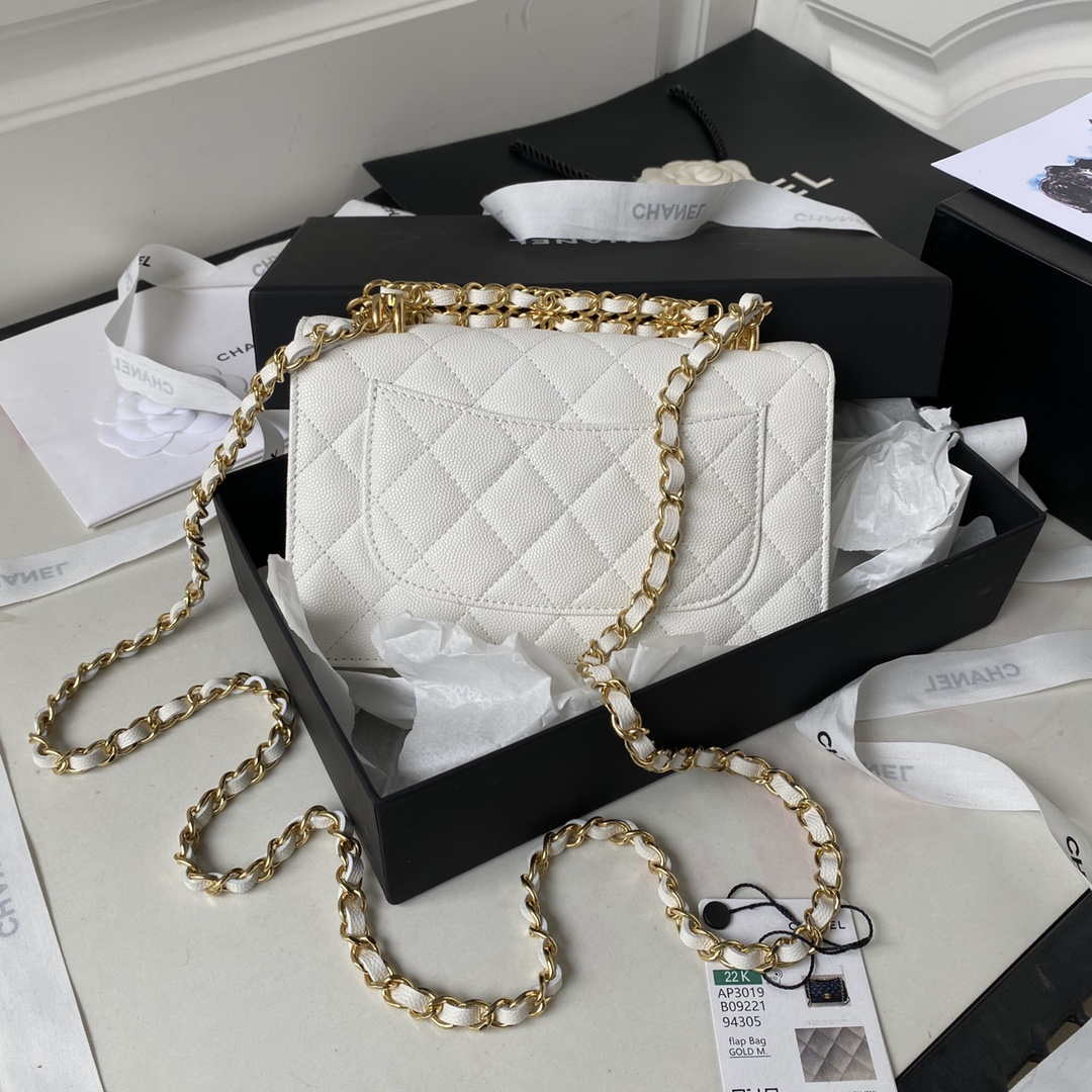Chanel AP3019 Small Flap Bag WOC Calfskin Phone bag White - Default Title - View 2