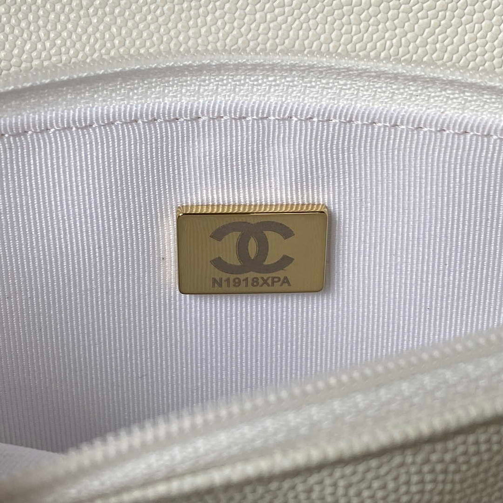 Chanel AP3019 Small Flap Bag WOC Calfskin Phone bag White