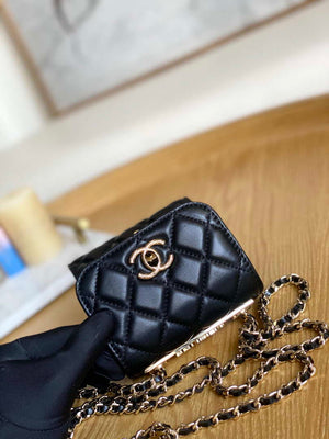 Chanel AP3020 Clutch with chain lambskip gold tone metal Black - Default Title - View 3