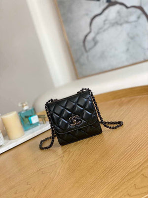Chanel AP3020 Clutch with chain lambskin Black tone metal Black - Default Title - View 1
