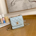 Chanel AP3020 Clutch with chain lambskin gold tone metal Light Blue - Default Title - View 1