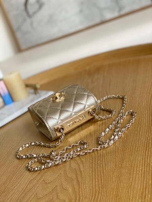 Chanel AP3020 Clutch with chain lambskin gold tone metal Gold - Default Title - View 6