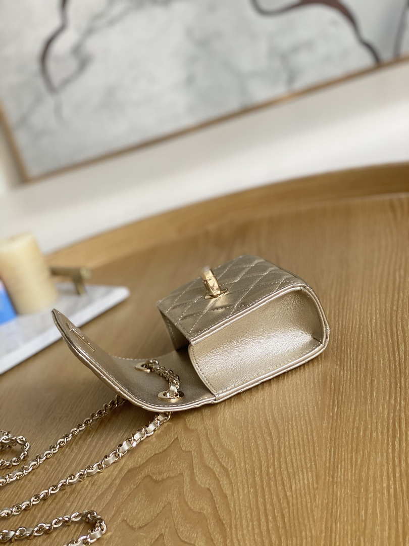 Chanel AP3020 Clutch with chain lambskin gold tone metal Gold - Default Title - View 8
