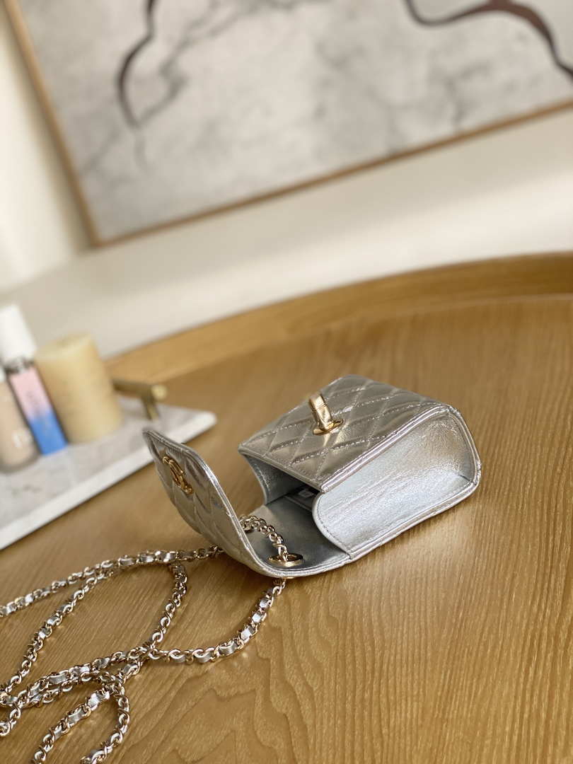 Chanel AP3020 Clutch with chain lambskin gold tone metal Sliver - Default Title - View 8