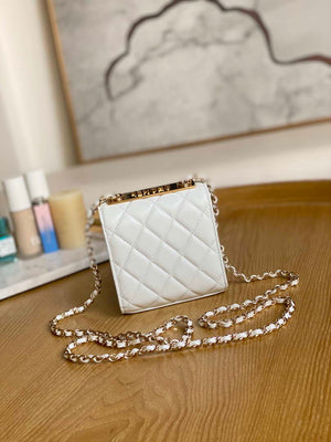 Chanel AP3020 Clutch with chain lambskip gold tone metal White - Default Title - View 2