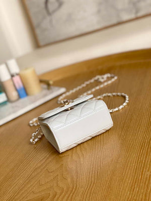Chanel AP3020 Clutch with chain lambskip gold tone metal White - Default Title - View 7