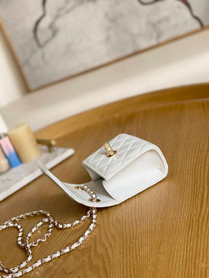 Chanel AP3020 Clutch with chain lambskip gold tone metal White - Default Title - View 8