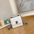 Chanel AP3020 Clutch with chain lambskin Black tone metal White - Default Title - View 1