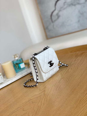 Chanel AP3020 Clutch with chain lambskin Black tone metal White - Default Title - View 4