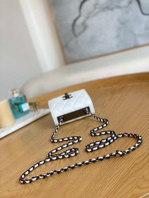Chanel AP3020 Clutch with chain lambskin Black tone metal White - Default Title - View 5