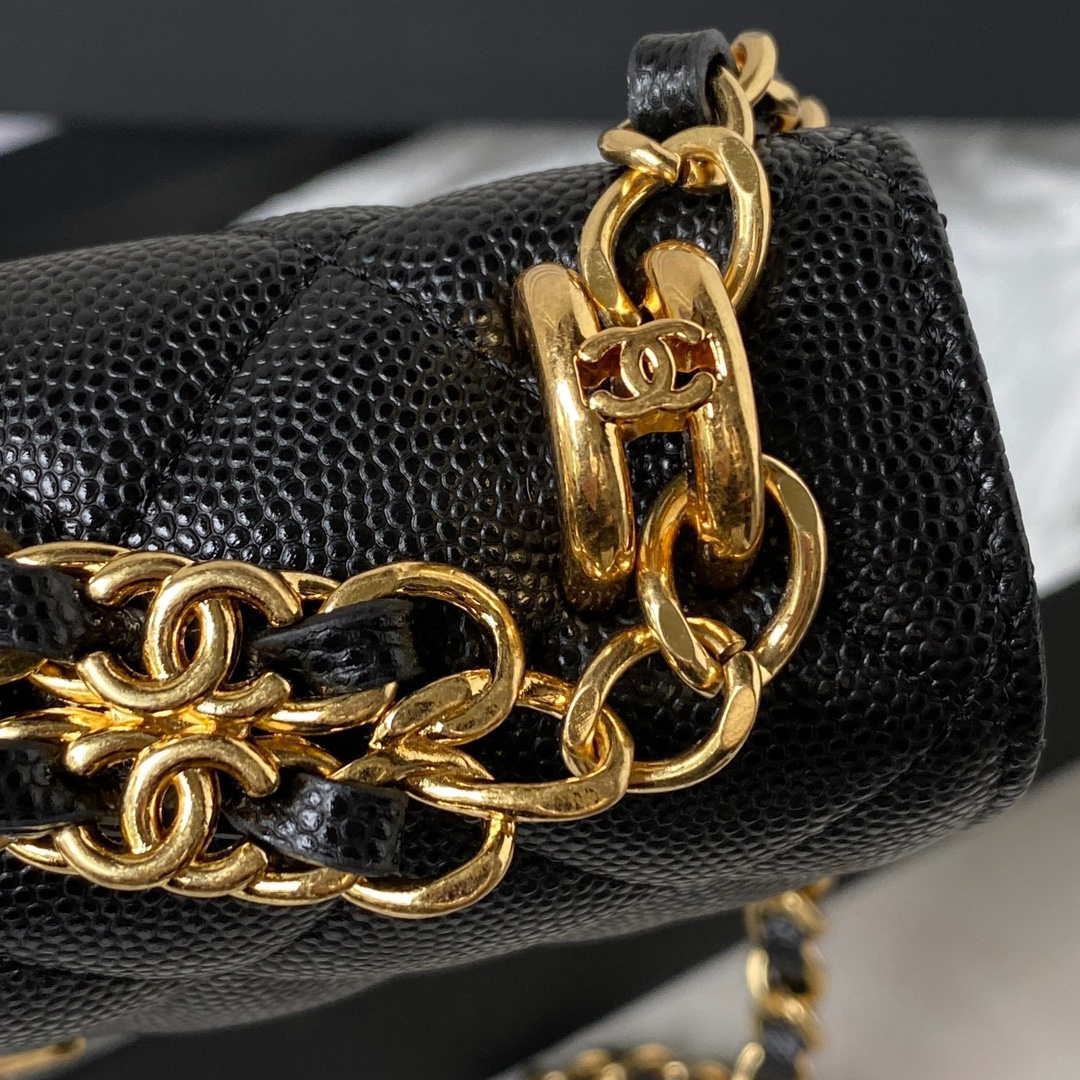 Chanel AP3021 Mini Flap Bag WOC Calfskin Phone bag Black - Default Title - View 5
