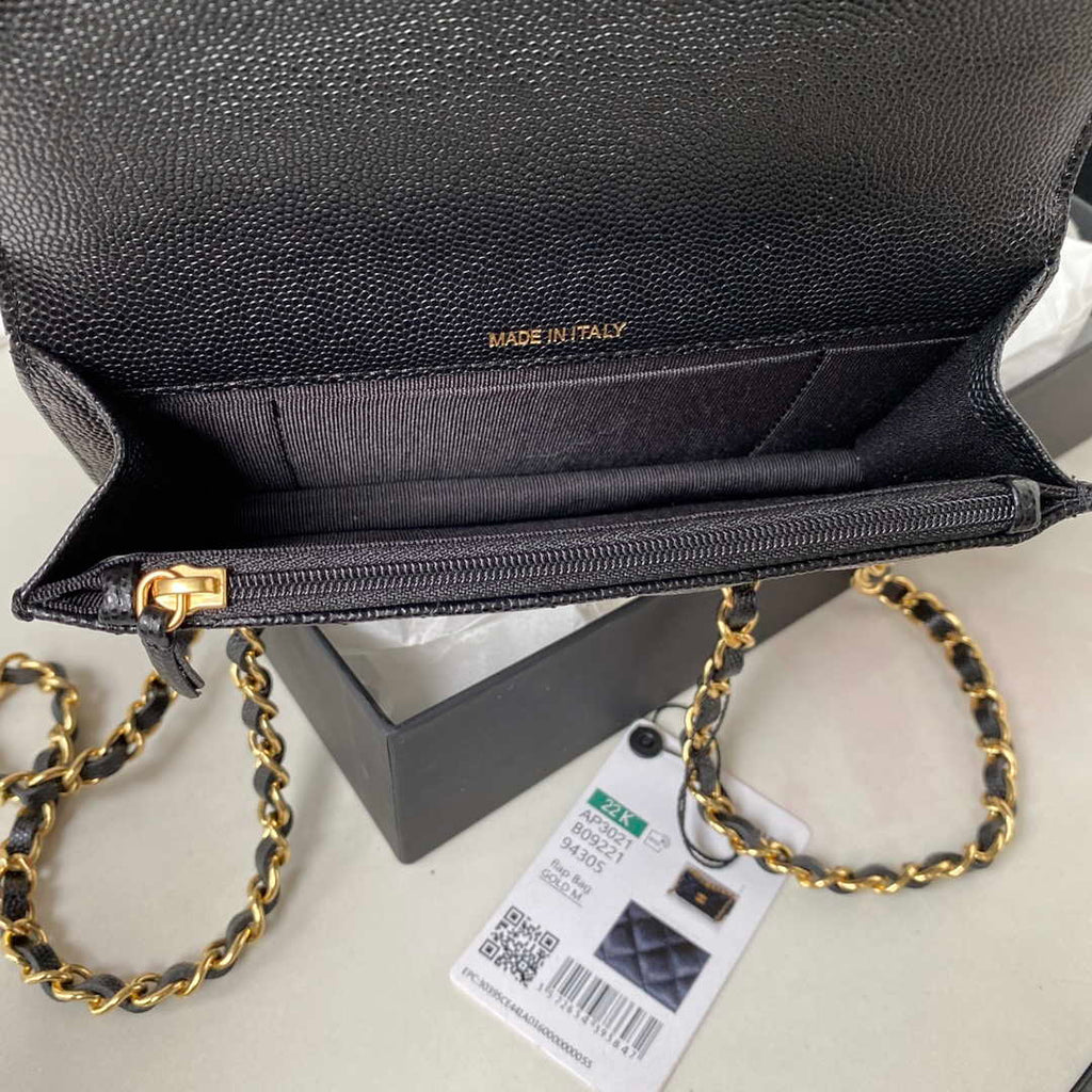 Chanel AP3021 Mini Flap Bag WOC Calfskin Phone bag Black