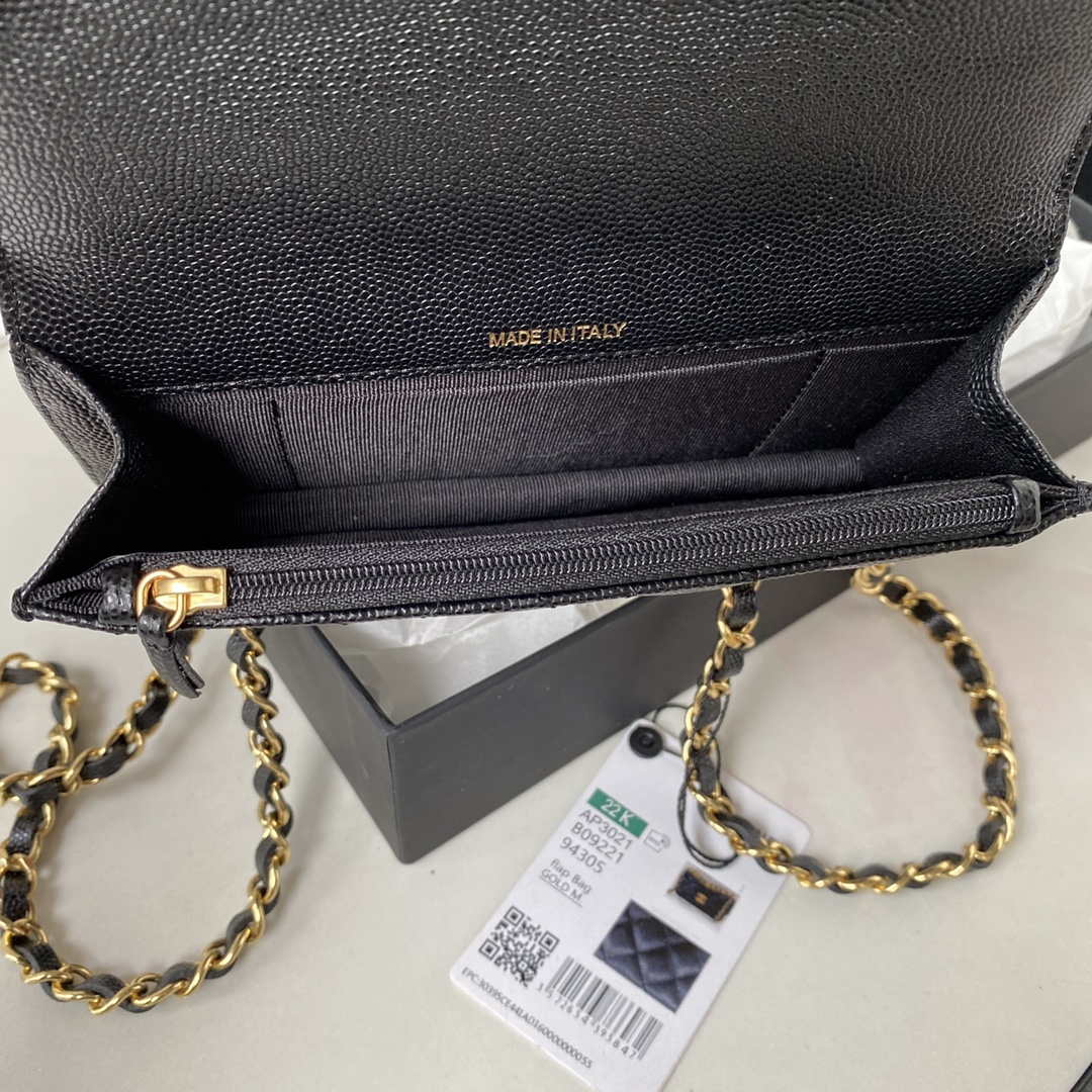 Chanel AP3021 Mini Flap Bag WOC Calfskin Phone bag Black