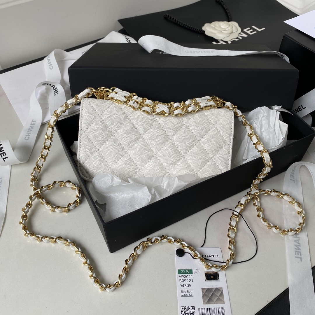 Chanel AP3021 Mini Flap Bag WOC Calfskin Phone bag White - Default Title - View 2