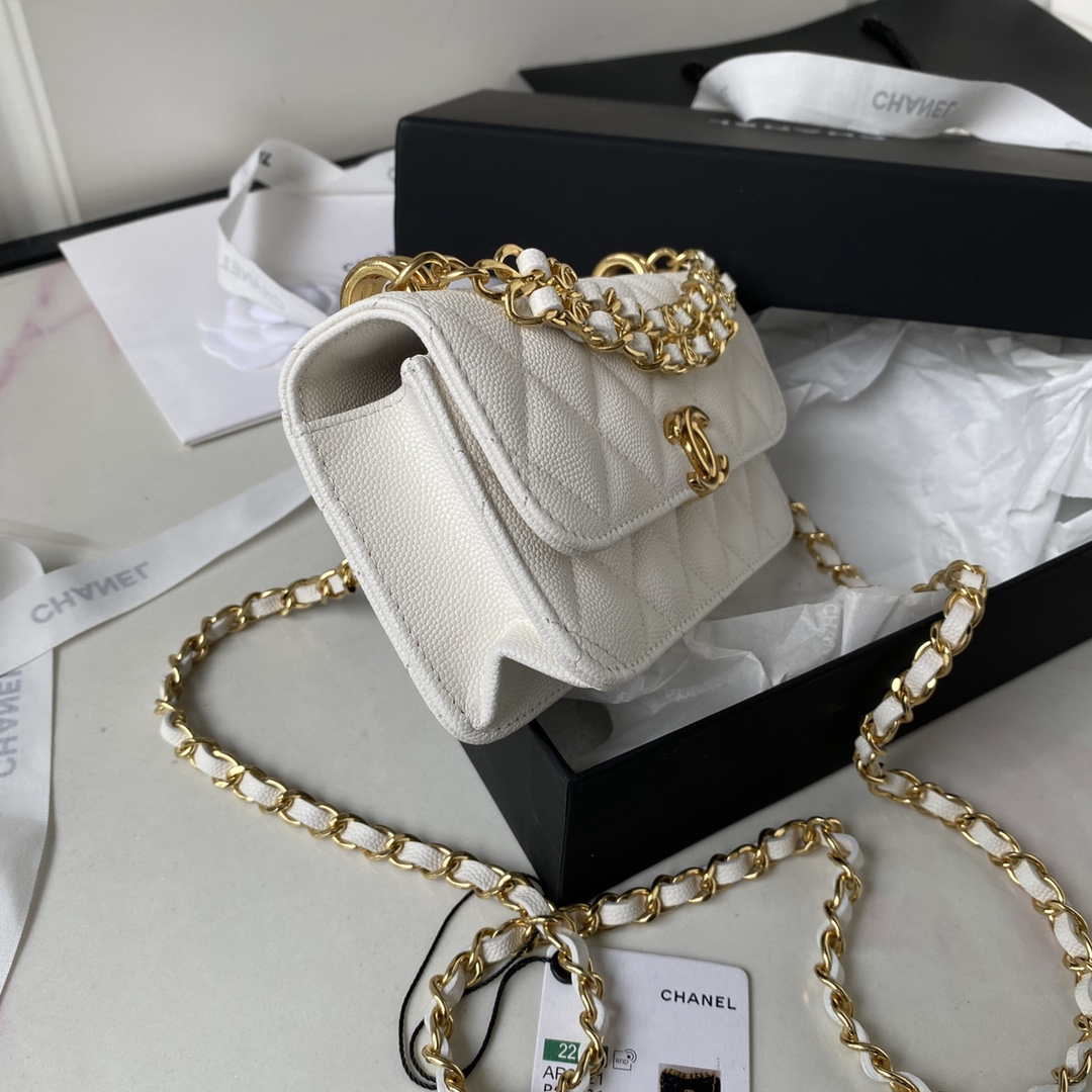 Chanel AP3021 Mini Flap Bag WOC Calfskin Phone bag White