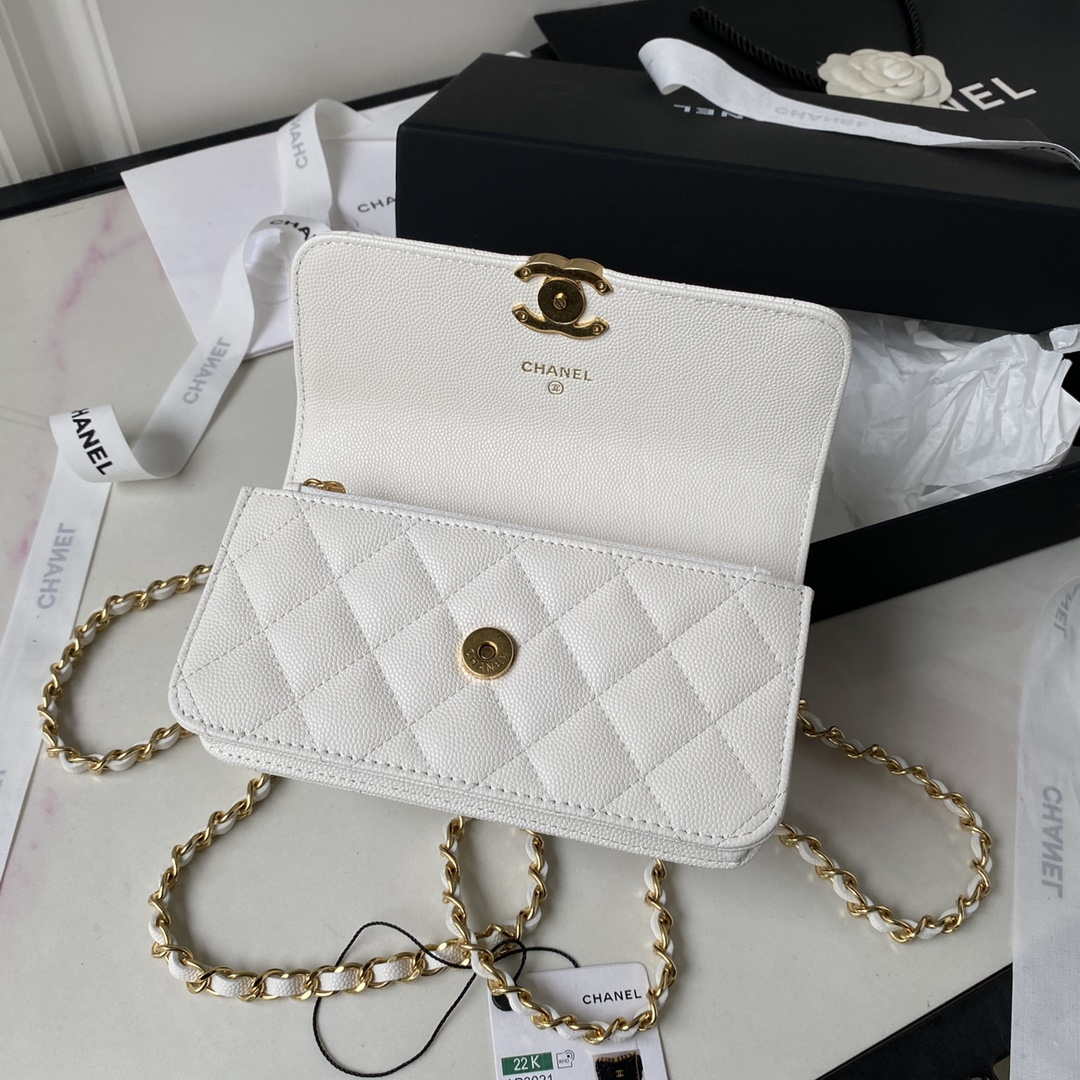 Chanel AP3021 Mini Flap Bag WOC Calfskin Phone bag White - Default Title - View 7