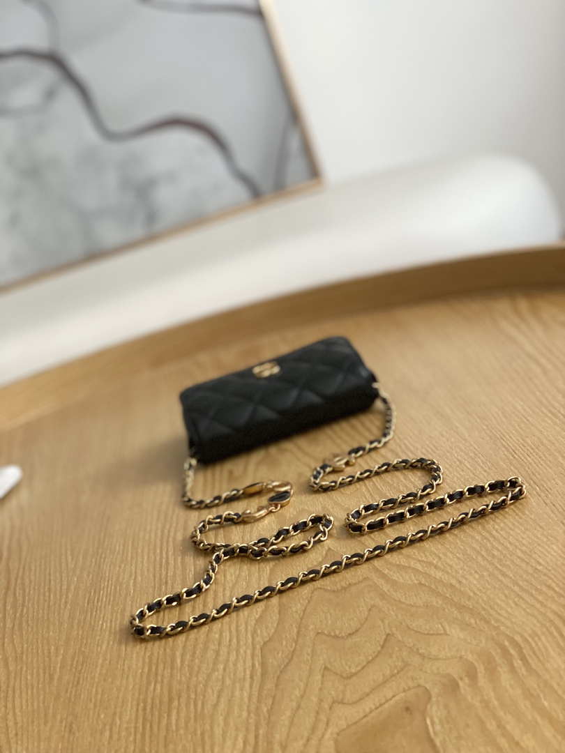 Chanel AP3036 Clutch With Chain lambskin Black - Default Title - View 6