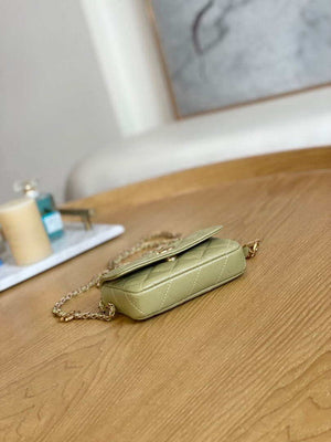 Chanel AP3036 Clutch With Chain lambskin Green - Default Title - View 7