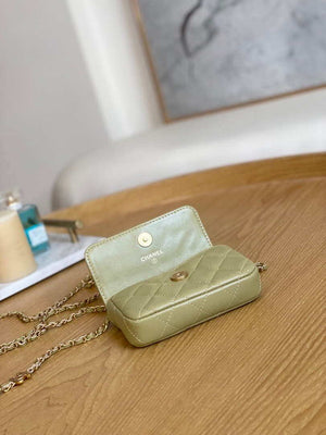 Chanel AP3036 Clutch With Chain lambskin Green - Default Title - View 8