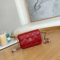 Chanel AP3036 Clutch With Chain lambskin Red - Default Title - View 1