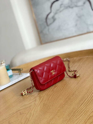 Chanel AP3036 Clutch With Chain lambskin Red - Default Title - View 4