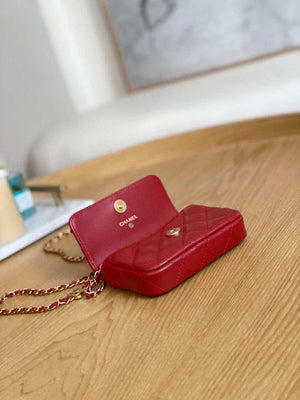 Chanel AP3036 Clutch With Chain lambskin Red - Default Title - View 8