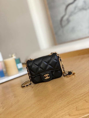 Chanel AP3037 BELT Bag Lambskin Enamel & Gold-Tone Metal Black - Default Title - View 1