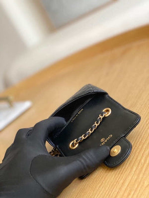 Chanel AP3037 BELT Bag Lambskin Enamel & Gold-Tone Metal Black - Default Title - View 9