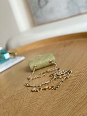 Chanel AP3037 BELT Bag Lambskin Enamel & Gold-Tone Metal Green - Default Title - View 6