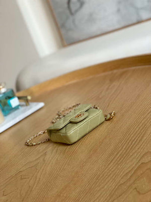 Chanel AP3037 BELT Bag Lambskin Enamel & Gold-Tone Metal Green - Default Title - View 7