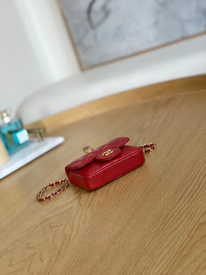 Chanel AP3037 BELT Bag Lambskin Enamel & Gold-Tone Metal Red - Default Title - View 7