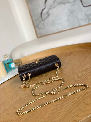 Chanel AP3043 WALLET ON CHAIN Lambskin & Gold-Tone Metal Dark Brown - Default Title - View 6