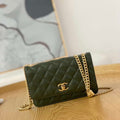 Chanel AP3043 WALLET ON CHAIN Lambskin & Gold-Tone Metal Green - Default Title - View 1