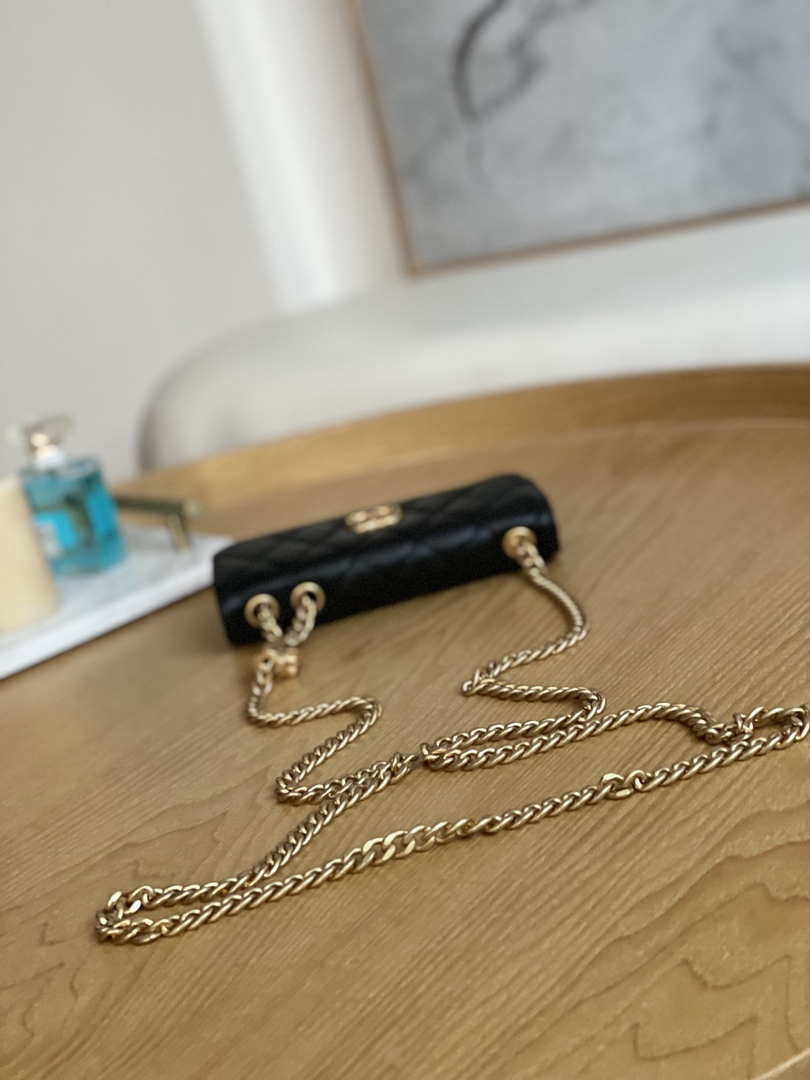 Chanel AP3047 FLAP Phone Holder With Chain Black Lambskin - Default Title - View 6