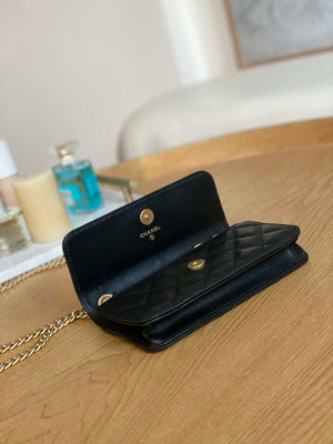 Chanel AP3047 FLAP Phone Holder With Chain Black Lambskin - Default Title - View 8