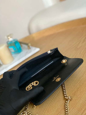 Chanel AP3047 FLAP Phone Holder With Chain Black Lambskin - Default Title - View 9