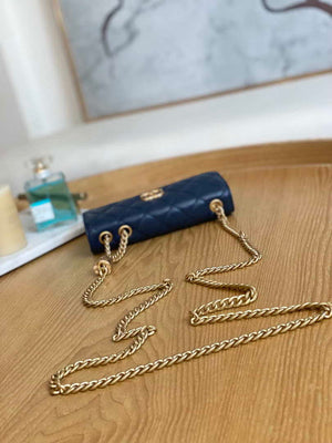 Chanel AP3047 FLAP Phone Holder With Chain Blue Lambskin & Gold-Tone Metal - Default Title - View 6