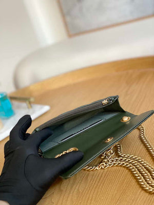 Chanel AP3047 FLAP Phone Holder With Chain Green Lambskin - Default Title - View 9