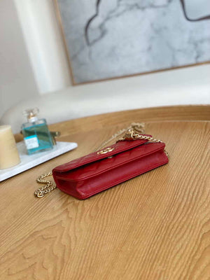 Chanel AP3047 FLAP Phone Holder With Chain Red Lambskin - Default Title - View 7