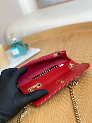 Chanel AP3047 FLAP Phone Holder With Chain Red Lambskin - Default Title - View 9
