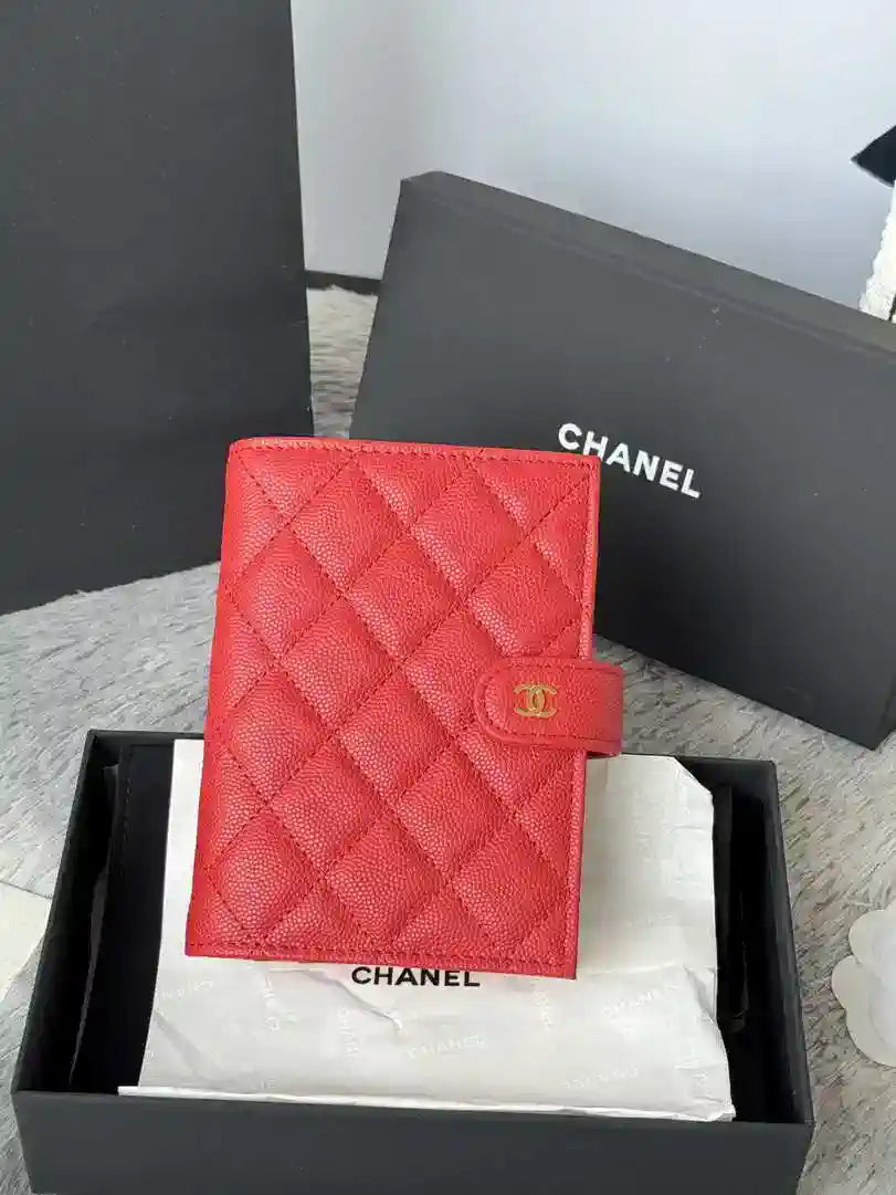 Chanel AP3196 Classic Passport Wallet Hold Calfskin Red
