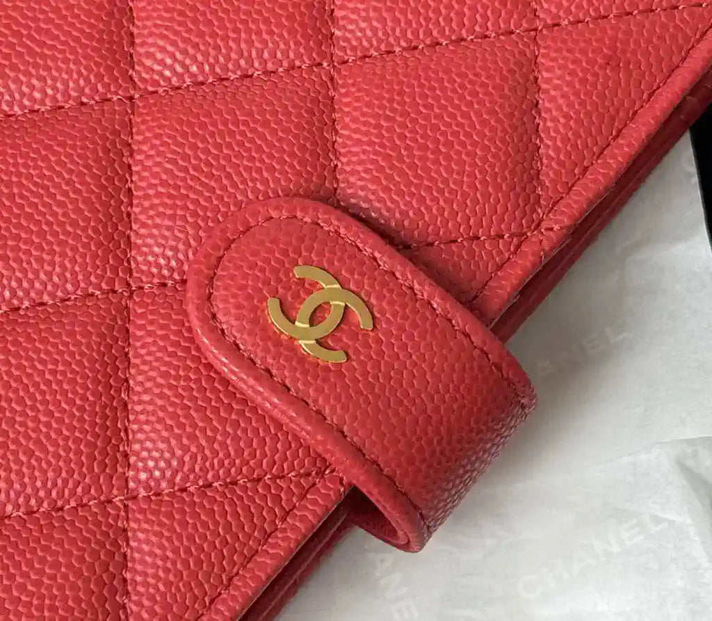 Chanel AP3196 Classic Passport Wallet Hold Calfskin Red