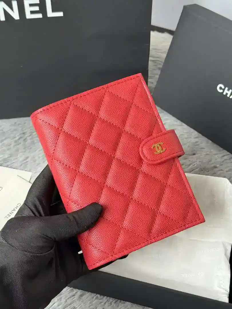 Chanel AP3196 Classic Passport Wallet Hold Calfskin Red