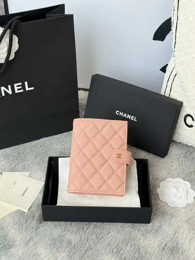 Chanel AP3196 Classic Passport Wallet Hold Calfskin Pink