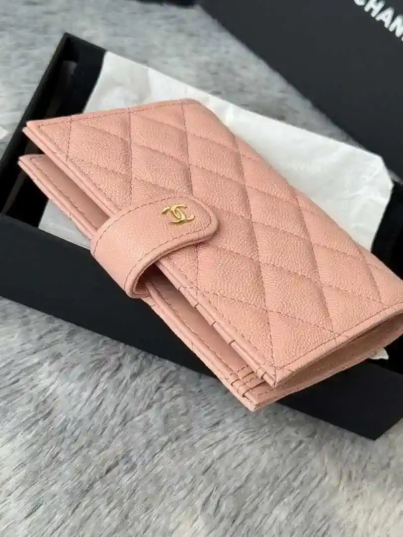 Chanel AP3196 Classic Passport Wallet Hold Calfskin Pink